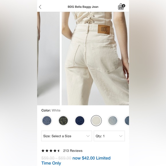 BDG baggy white modern boyfriend jeans from URBAN OUTFITTERS - Picture 3 of 3